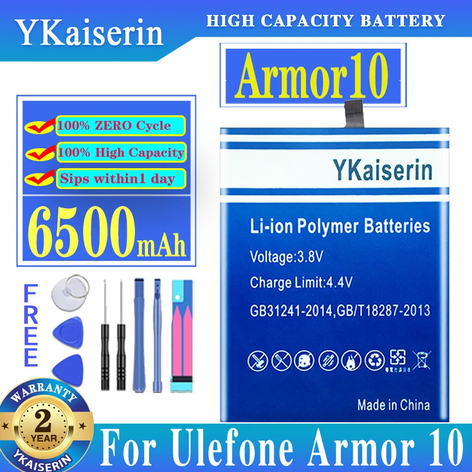 

YKaiserin New Arrival 6500mAh Replacement Battery for Ulefone Armor 10 Armor10 Batteria Fast Shipping