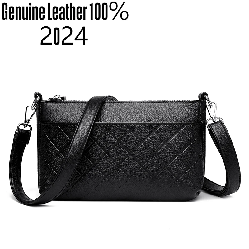 Новинка 2024 Высококачественная женская сумка на плечо из 100% мягкой воловьей кожи