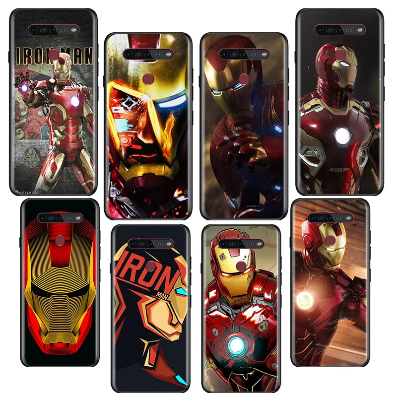 

Marvel Iron Man character For LG Q60 V30 V40 V50 V50S V60 G8 G8X G8S ThinQ 5G K22 K40S K41S K50S K51S K61 71 92 Black Phone Case