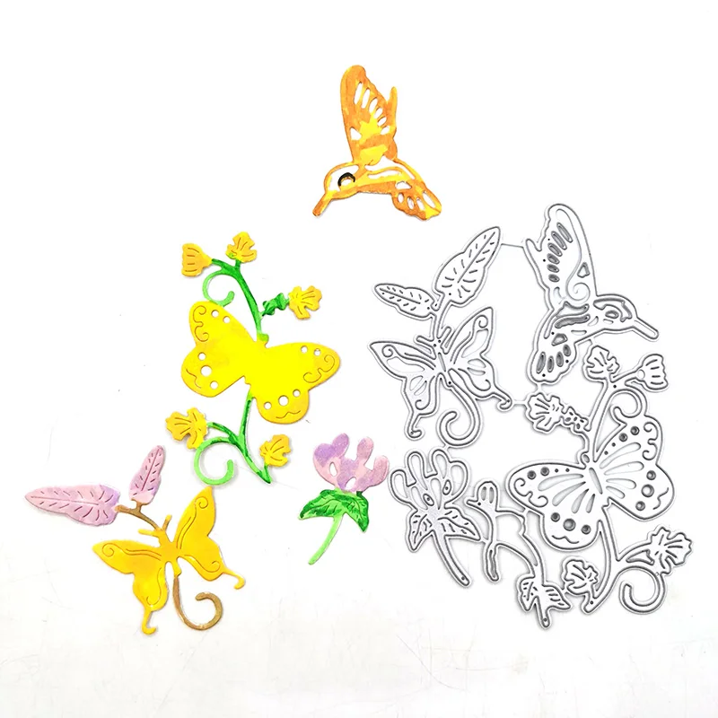 

Butterfly and Flowers Background Metal Cutting Die Craft Scrapbook Card Making Decorative Embossing DIY Template