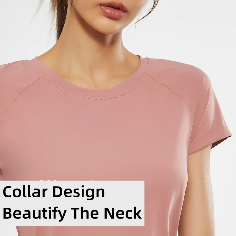 2022 Summer Woman Sports T-shirt Mesh Breathable Yoga Shirts Workout Clothes Tops Gym Fitness Short Sleeve  Ladies Gym Tee