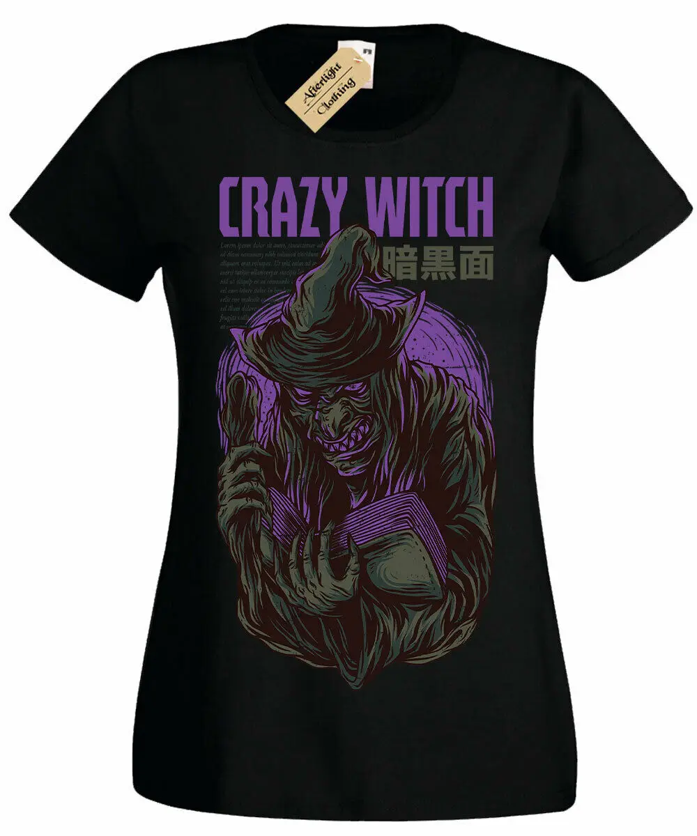 

Crazy with T-Shirt Halloween Scary Gothic Womens
