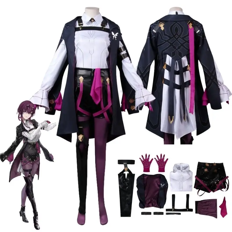 

Honkai Star Rail Kafka Cosplay Costume Uniform for Women Fantasia Roleplay Outfit Anime Cosplay Wig 2023 Halloween Disguise Suit