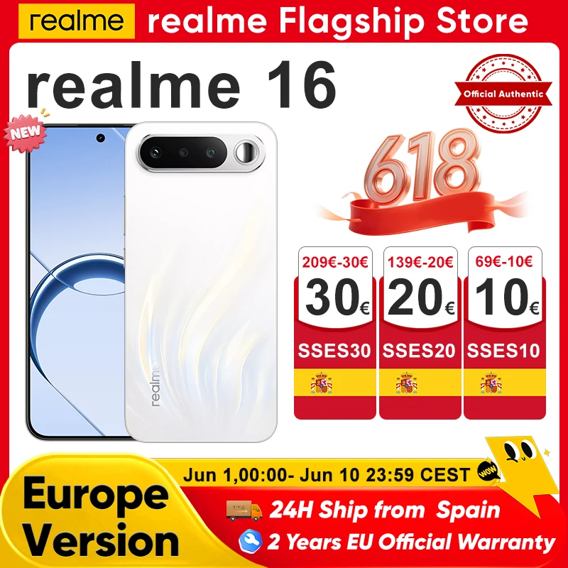 Realme 16 5g Smartphone 2026 New, 6550Mah Titan Battery, 45W Fast Charging, Ip69