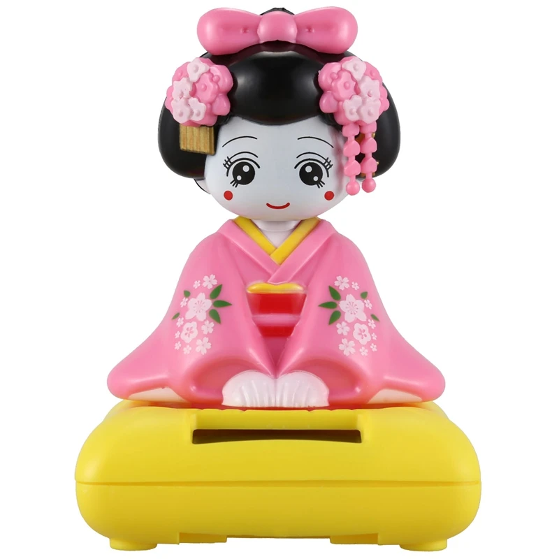 

Solar Powered Bobblehead Toy Figure, Japanese Kimono Maiko Geisha