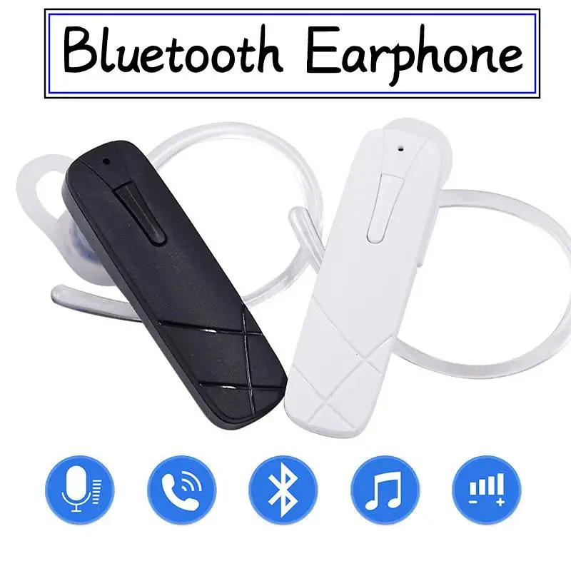 

2021 Universal Single Bluetooth Stereo Earphone Handfree Bluetooth Headphone With Mic Earhook Headset For IOS Android Mini Size