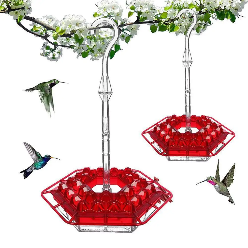 Hummingbird Bird Feeder water feeder hanging red hexagonal bird feeder red window bird feeder  bird playground