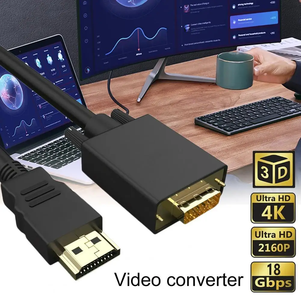 Кабель 1080P HDMI-совместимый штекер-гнездо VGA стабильная передача кабель