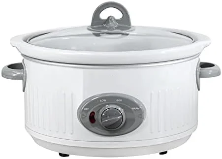 And Glass Lid,small Slow Cooker,oval Shape,white Rice Cook O