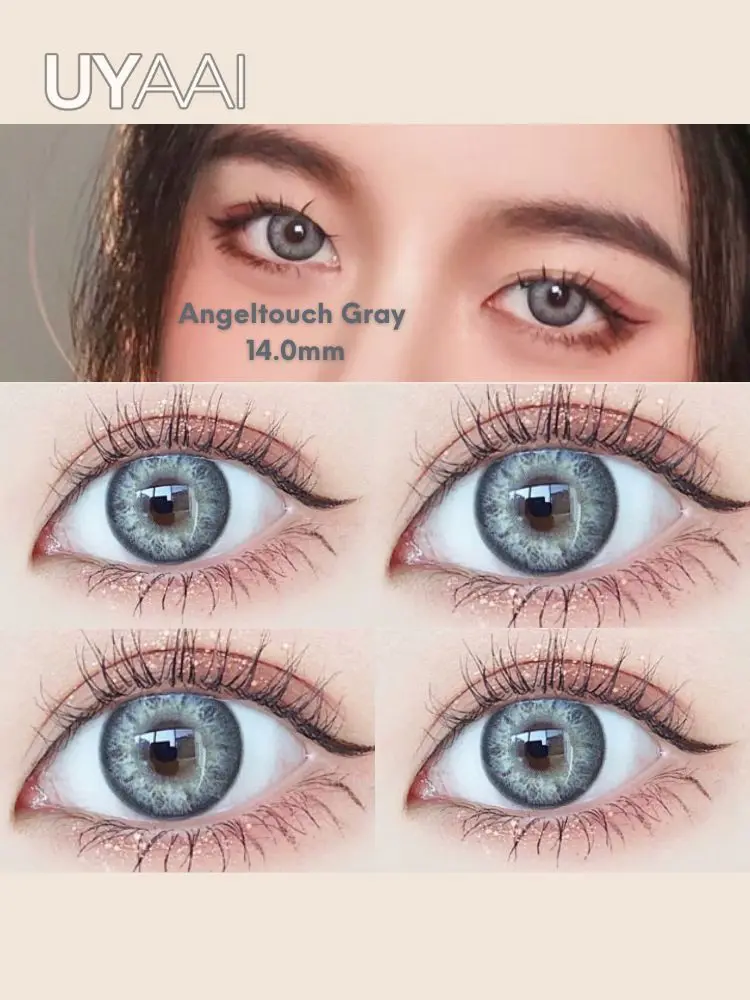

UYAAI Eye Color Contact Lenses with Myopia Blue Green Contact Lense Korean Contact Lens 14.2mm Lenses For Brown Eyes Soft Pupils