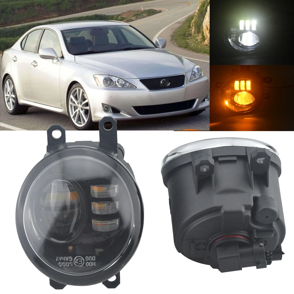 

2 X Автомобильные противотуманные фасветильник в сборе, светодиодные противотуманные дневные ходовые огни DRL H11 12 В для Lexus IS IS250 IS350 Saloon 2005-2013 ...