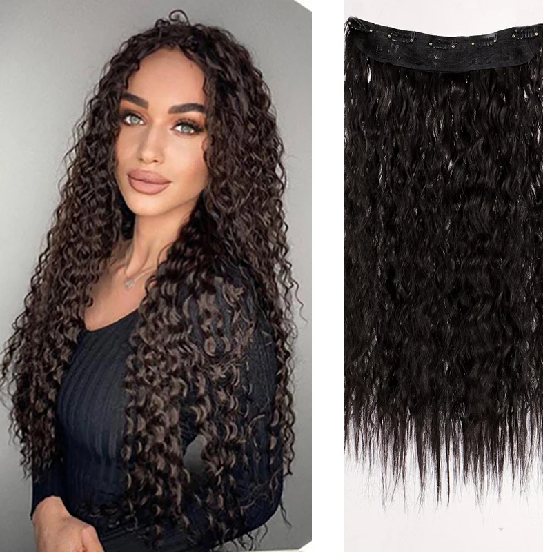 

MANWEI синтетический парик 5 заколок для волос длинные кудрявые женские удлинители волос черные коричневые синтетические волосы