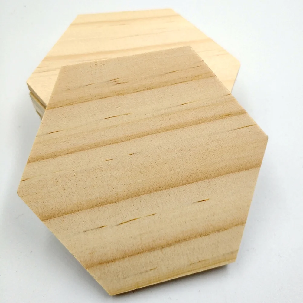 

Wood Hexagon Slices Wooden Craft Pieces Cork Cutouts Shapes Discs Decorative Blank Tree Unfinishedornaments Cutout Tiles Slab