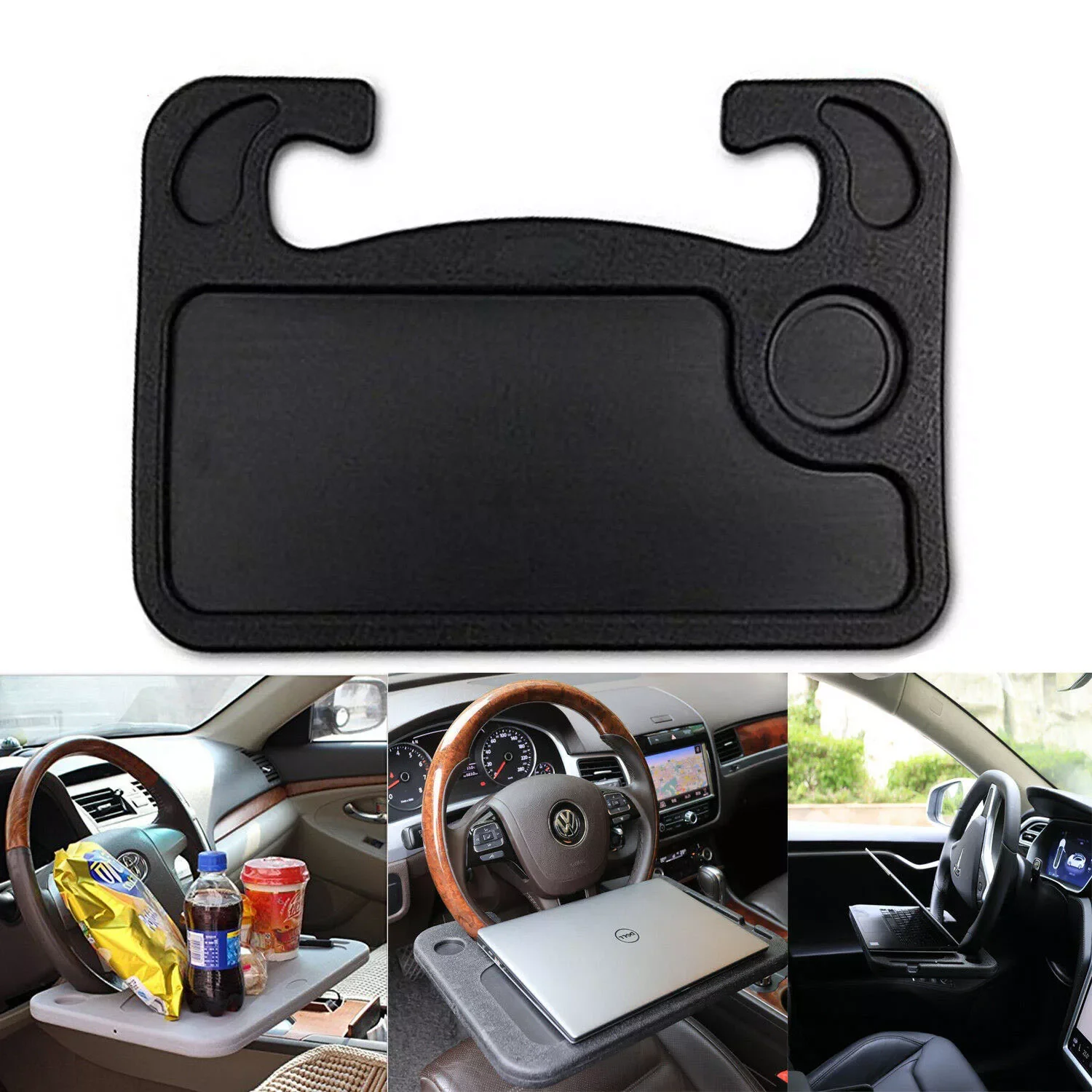 

Portable Car Laptop Computer Desk Mount Stand Steering Wheel Eat Work Drink Food Coffee Goods Tray Board Dining Table Holder