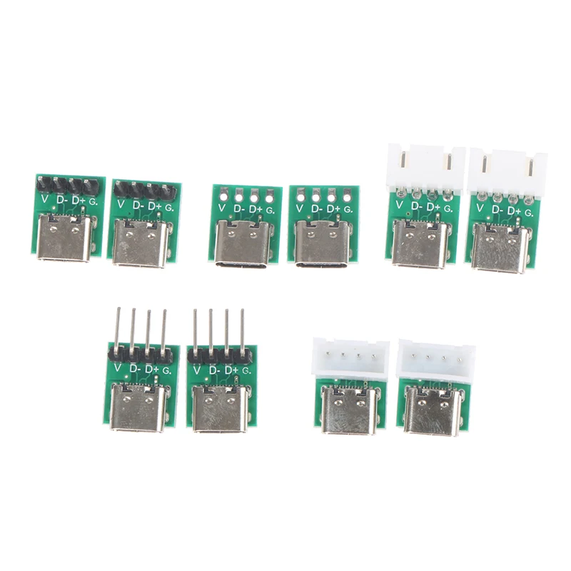 

5PCS TYPE-C USB3.1 16 Pin Female To 2.54mm Type-C Connector 16P Adapter Test PCB Board Plate Socket For Data Wire Cable Transfer