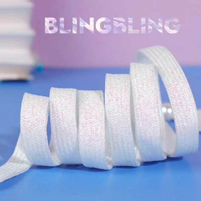 1Pair Fashion Colorful Flat Shoelaces for Athletic Running Sneakers Shoes Boot Strings Glitter Shoe Laces