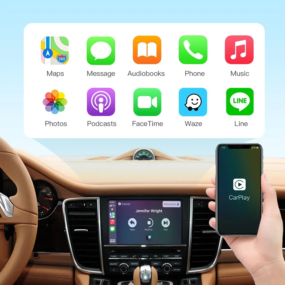 

Беспроводной автомобильный интерфейс Apple CarPlay Android для Porsche PCM3.1 PCM4.0 Panamera Cayenne