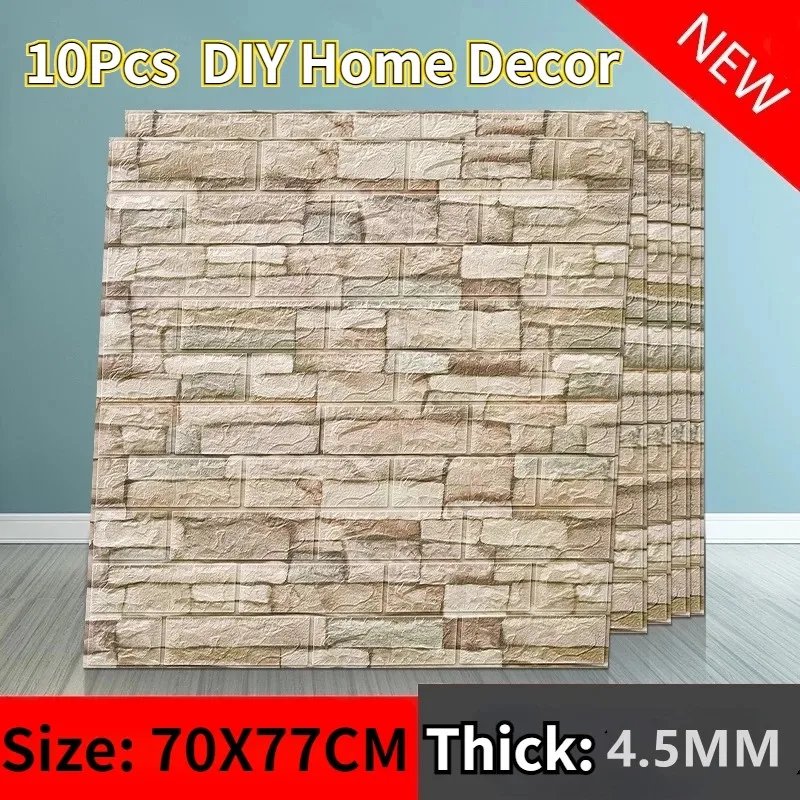 

10Pcs Self Adhesive 3D Wall Stickers Panels Foam Wallpaper Living Room Bathroom Background Wall Home Luxury Decor Morden Sticker