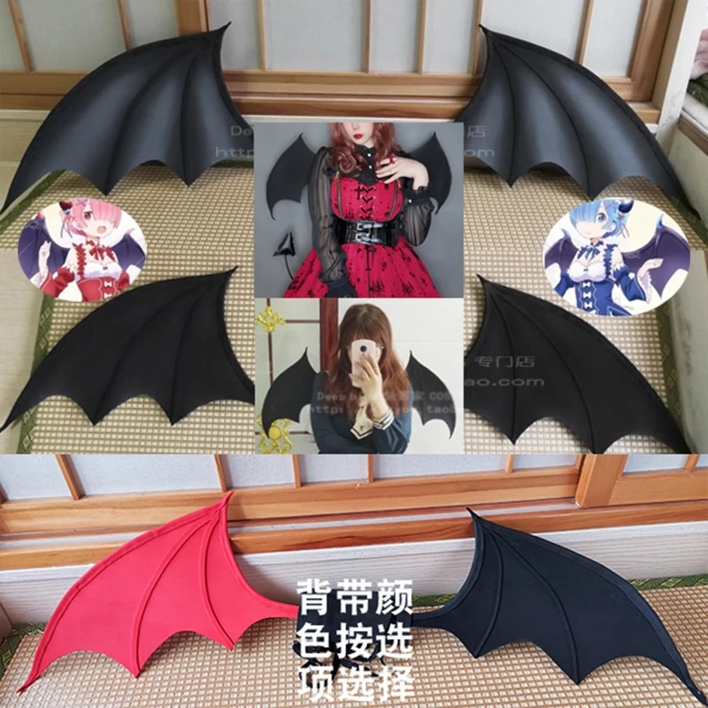 

Little Devil Cosplay Wings Anime Re:zero Ram Rem Cosplay Tail Wings Witch Prop For Girls Kids Child Masquerade Halloween Cos