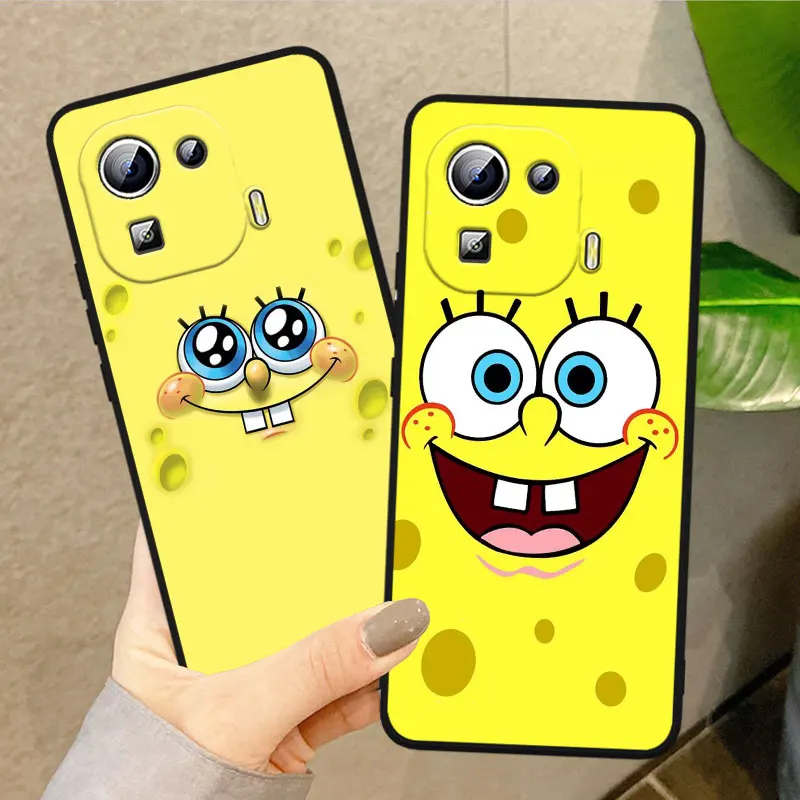 

SpongeBob facial expression Phone Case For Xiaomi Mi 12X 12 11 11T 11i 10T 10 Pro Lite Ultra 5G 9T 8 A3 Black Cover TPU
