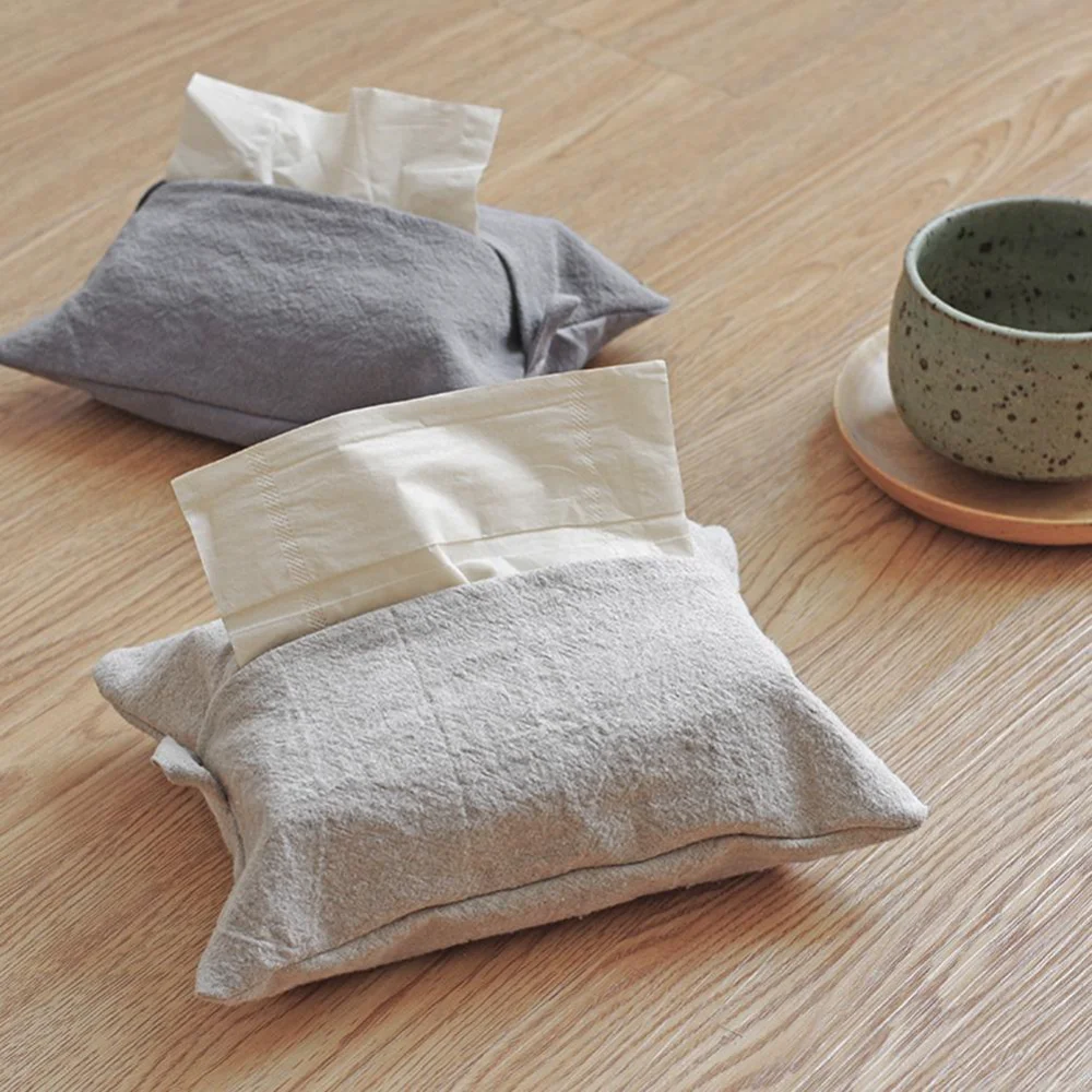 

Cotton and Linen Tissue Cover Washable Car Tissue Cover Cute Hanging Cotton and Linen Material Tissue Napkin Paper Bag