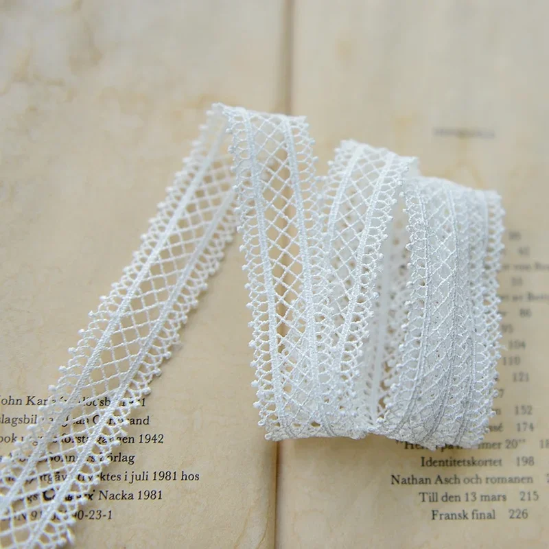 Лента для волос 2 м/лот черно-белая Ширина 22 мм кружевная лента из сетки