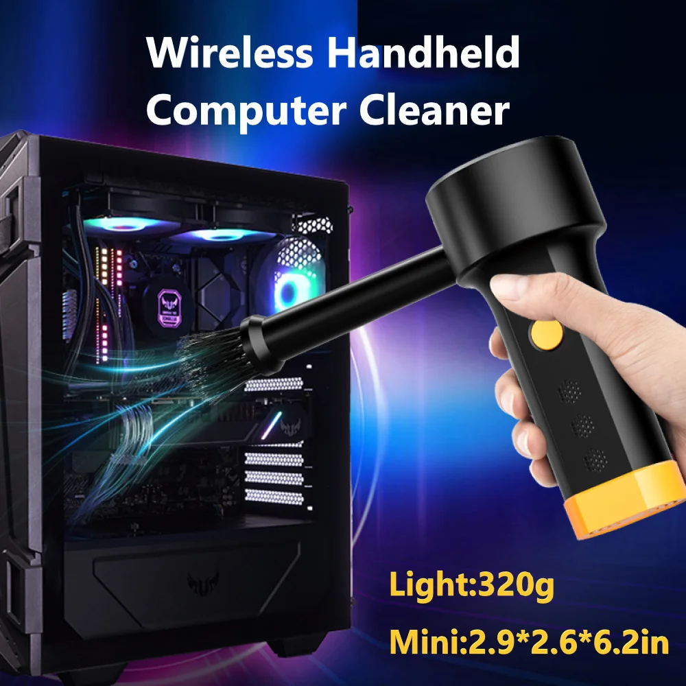 cordless handheld electric air duster wireless rechargeable vacuum cleaner compressed air blower for home car computer keyboard free global shipping