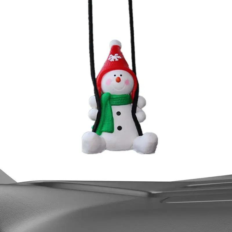 

Рождественский автомобильный подвесной аксессуар, подвесной Снеговик на зеркало заднего вида, симпатичный автомобильный подвесной орнаме...