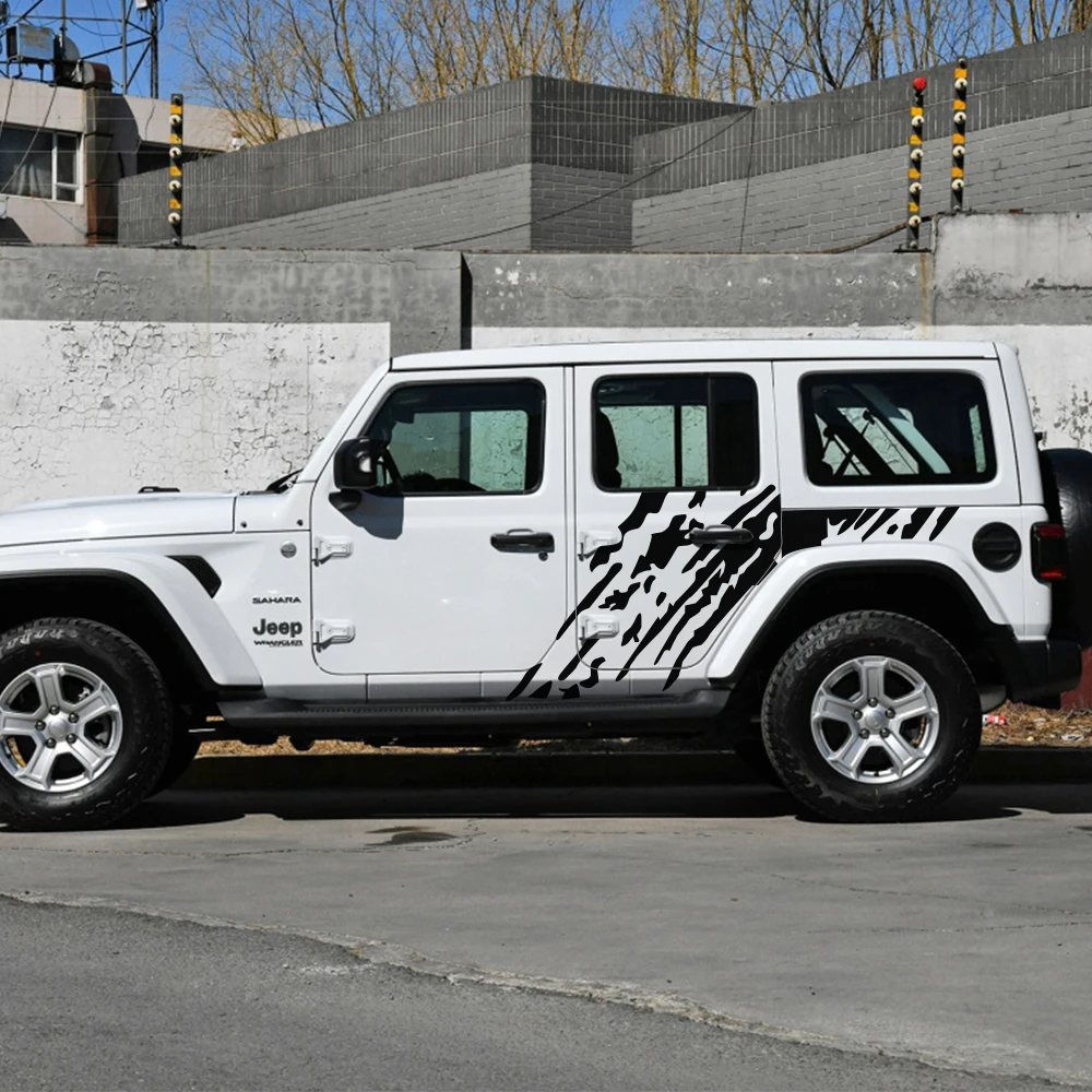 

2PCS Car Sticker Waterproof Stylish Vinyl Film Auto Side Door styling Decal Automobile For Jeep Wrangler Car Tuning Accessories