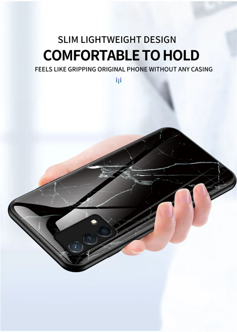 do Realme GT Master Edition RMX3363 RMX3360 Etui odporne na wstrząsy Marble Glass Hard Back Cover Case Soft Bumper