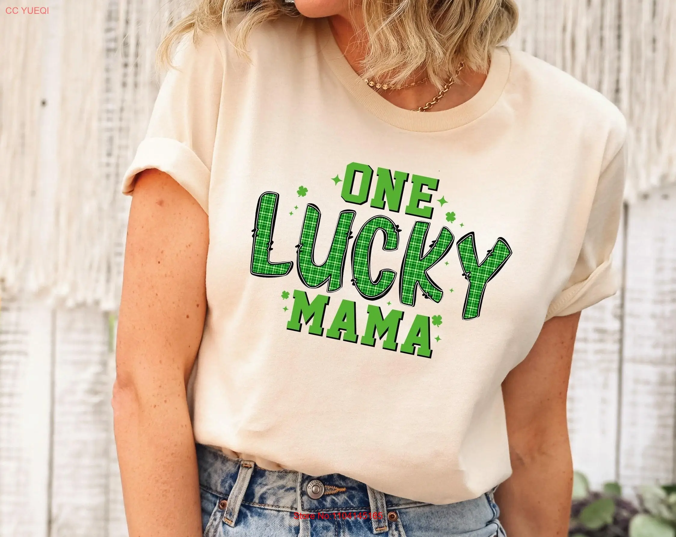 Футболка One Lucky Mama и свитер на день Святого Патрика GifT İrish Shamrock Женская футболка с