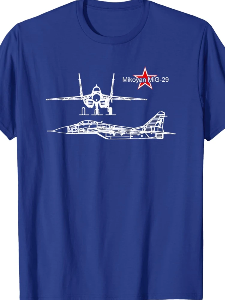 Футболка Mikoyan Mig 29 Fulcrum Russian Air Force с коротким рукавом повседневная рубашка из 100%