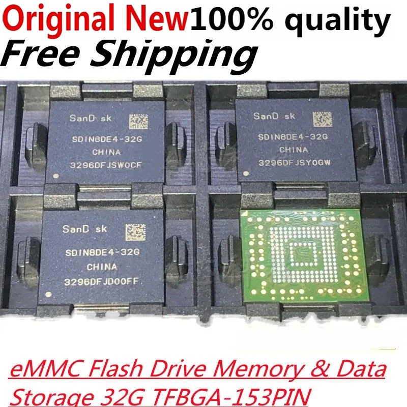 

1pcs~10pcs/lot 100%new Sdin8de4-32g New Original Emmc 32gb Nand Flash Memory Ic Chip Bga153 Ic Chipset Original