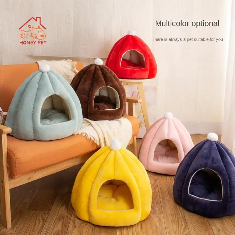 

Universal Pumpkin Cat Nest Warm Closed Surround Puppy and Dog Nest All Seasons New Autumn and Winter 2023 Drop-shipping
