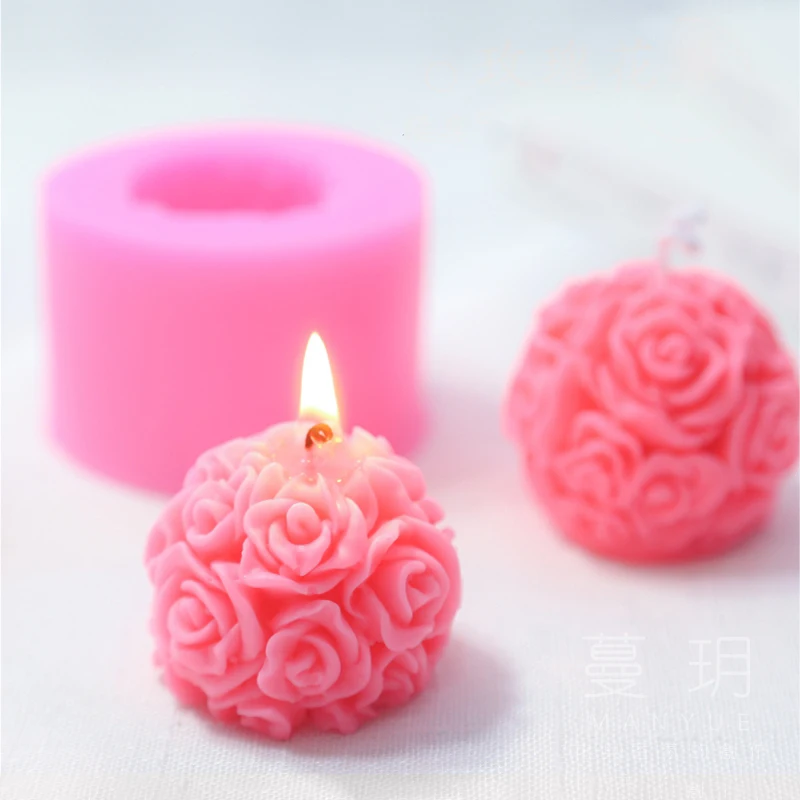 

3D Rose Candle Molds Rose Flower Silicone Molds for Making DIY Homemade Beeswax Candles Bath Bomb Mini Soap Lotion Bar Wax Melts