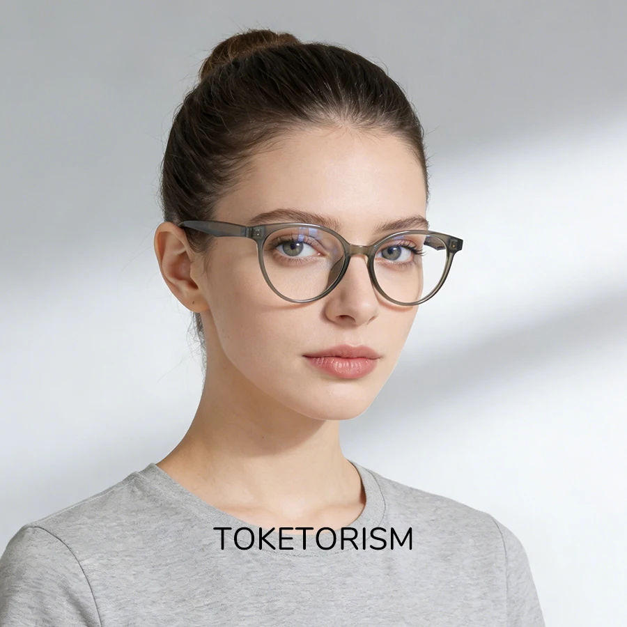 Фото Модные женские очки Toketorism с диоптриями, защита от УФ-излучения UV400, оптические линзы с диоптриями №2