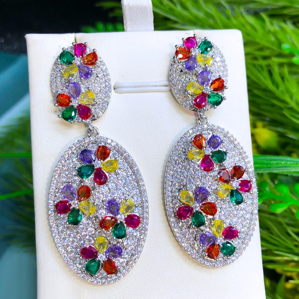 Женские свадебные серьги GODKI новые роскошные в африканском стиле с цветами