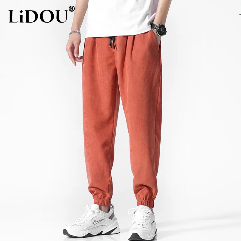 

Spring Autumn Korean Fashion Casual Solid Trousers All Match Loose Sports Sweatpants Jogging Pants Men Hip Hop Harem Streetwear