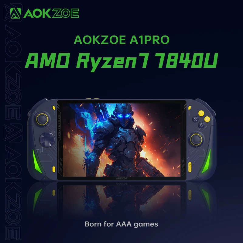 Консоль игровая AOKZOE A1 Pro для ПК дюймов, портативный компьютер AMD Ryzen  7840U, LPDDR5X, WiFi6, сенсорный экран, ноутбук AliExpress