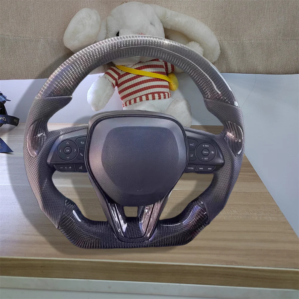 Кожаное рулевое колесо из углеродного волокна для Toyota Harrier Venza RAV4 Highlander Kluger Camry