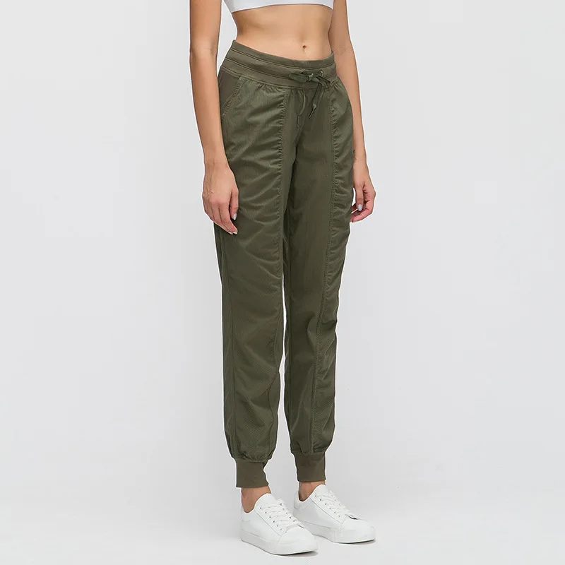 With Logo Drawstring Jogger Boot Cut Pants Sports Trousers  Wide Leg Women Yoga Quick Dry Athletic Gym Running Exercie Trousers