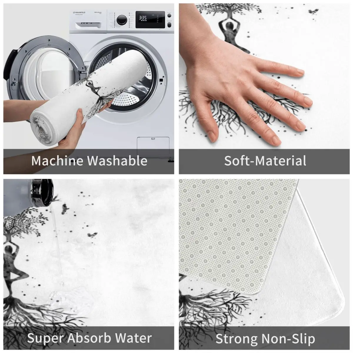 Коврик для йоги с изображением дерева коврик ванной