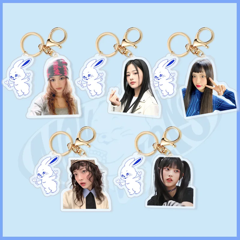 

Брелки для ключей KPOP N ewjeans, двусторонняя качественная подвеска в виде джинсового кролика
