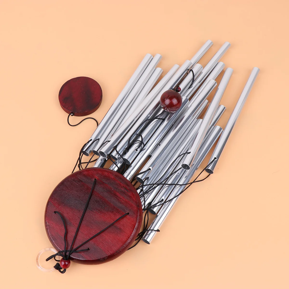 

Wooden Bronze Copper Wind Bell Chime Metal Multi-pipe Anti-rust Wind Bell (Silver)
