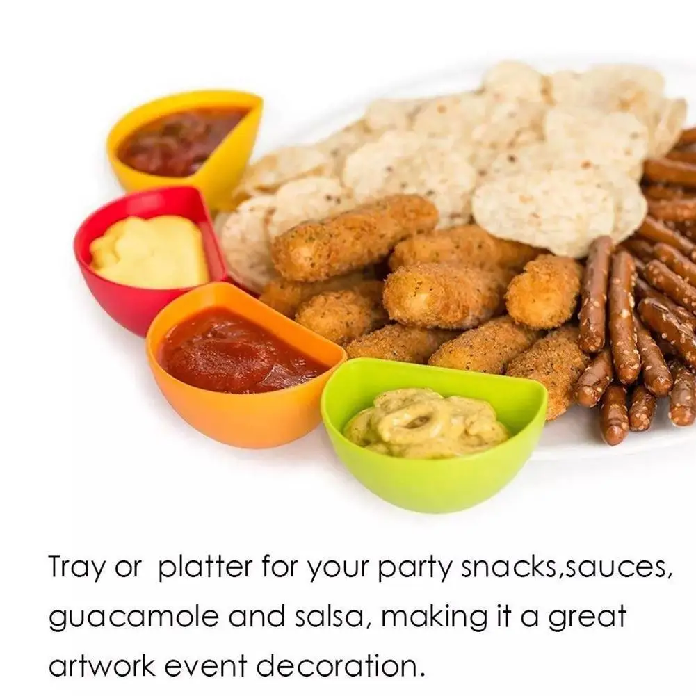 

4Pcs Storage Box Assorted Seasoning Sugar Salad Tomato Sauce Dishes Kitchen Clip Bowl Dip Containers for Spices Salt Shaker