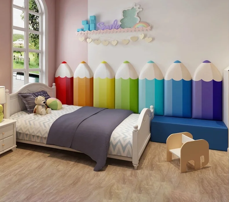 

2020 мультяшная мягкая сумка Настенная Наклейка Противоударная самоклеящаяся мягкая искусственная спинка кровати