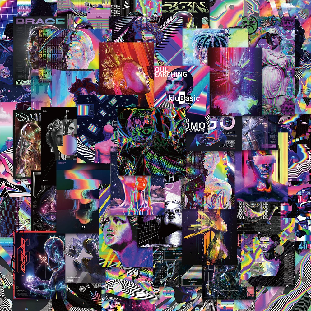 

10/50PCS Acidic Fantasy Ins Statue Psychedelic Sticker Aesthetic Punk Laptop Phone Luggage Car Motorcycle Graffiti Decal Sticker