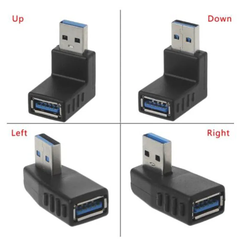 90-градусный левый/правый/вверх/вниз USB 3.0 типа A между мужчинами и женщинами M/F