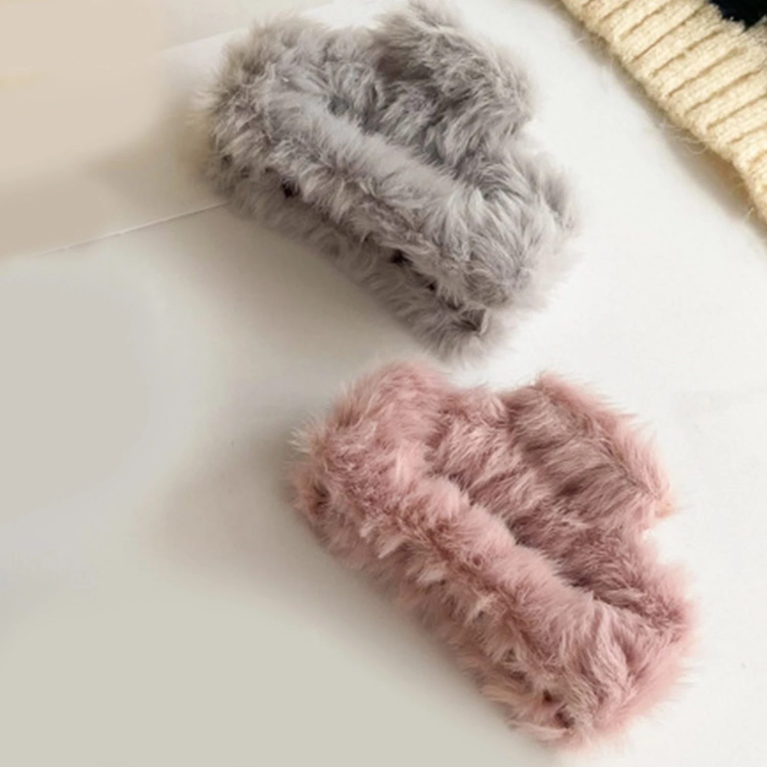 Зимние плюшевые квадратные заколки для волос женщин корейские элегантные