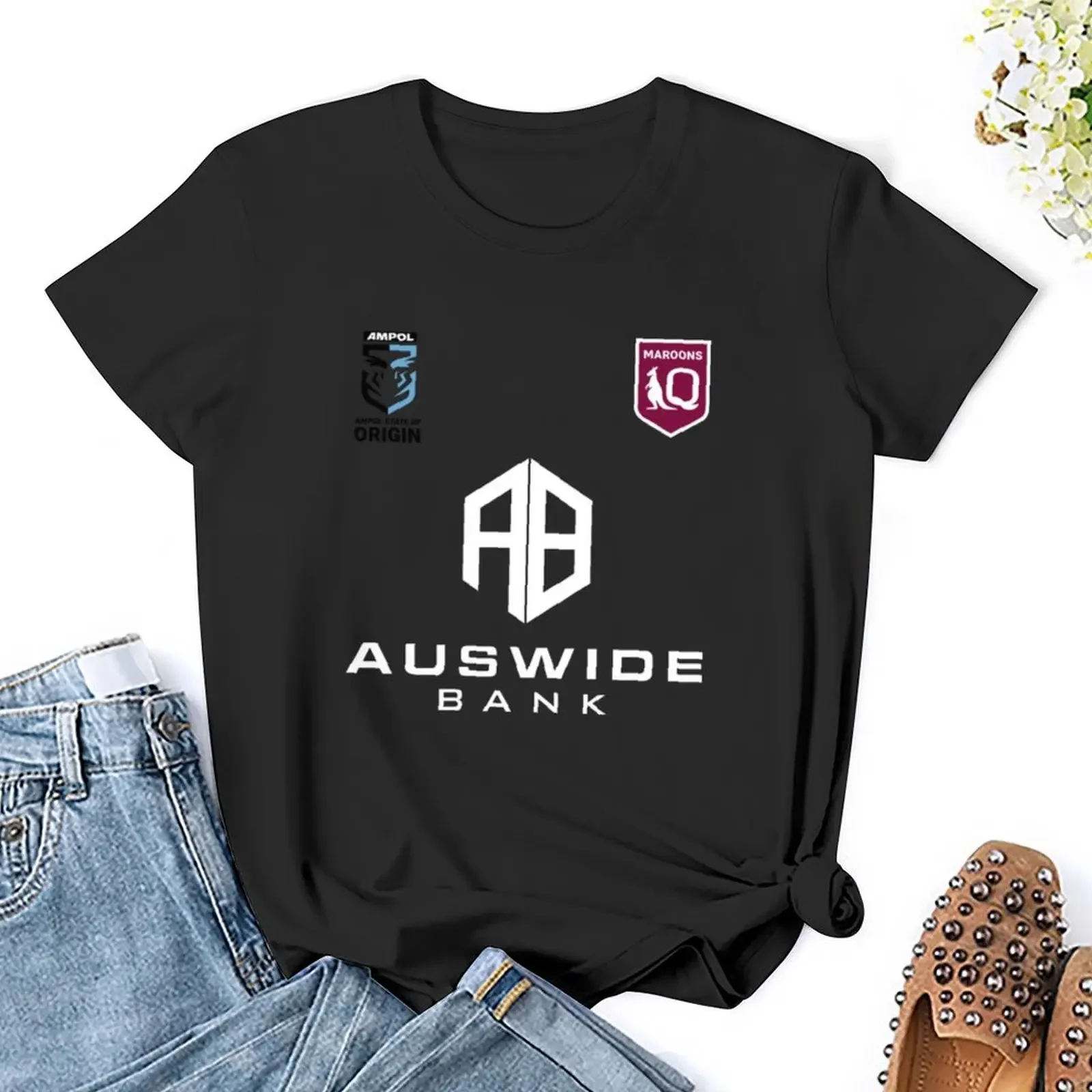 QLD Queensland маруны футболка аниме одежда графика футболки черные для женщин